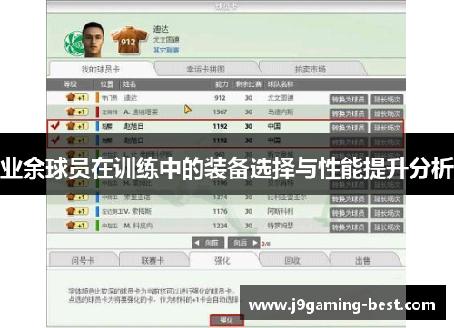 业余球员在训练中的装备选择与性能提升分析